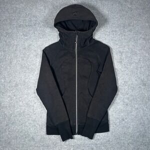 Lululemon Scuba Hoodie Womens Size 4 Black Full Zip Athletic Yoga heavyweight